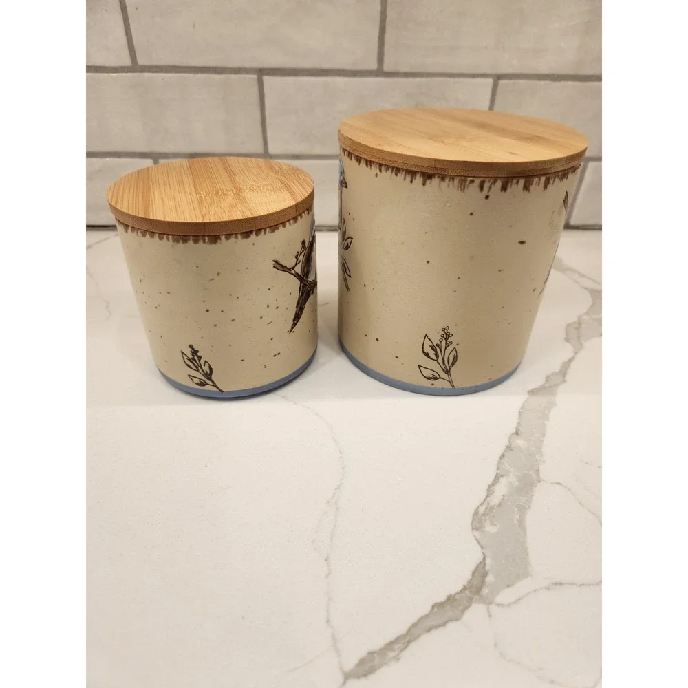 Set Of 2 InHomestylez‎ Canister Set Spectrum Bluebird Spring Birds 4